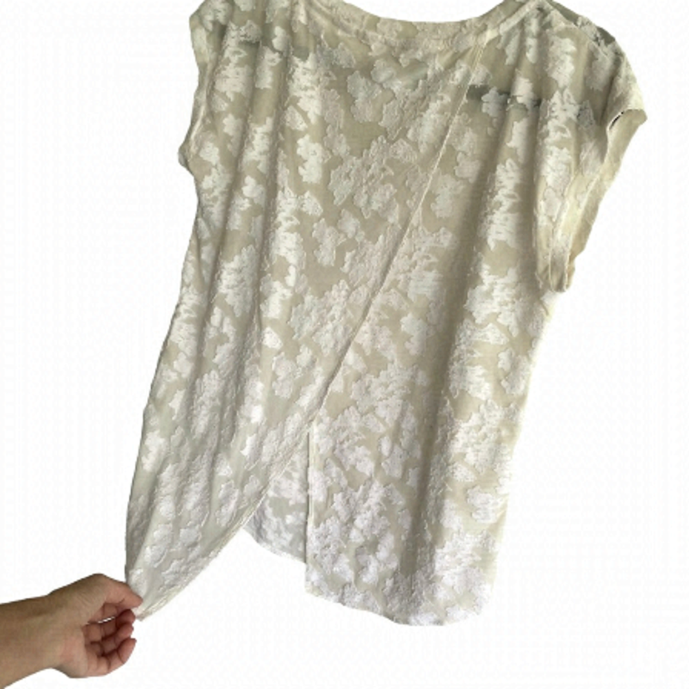 Aritzia Wilfred Embroidered Blouse Cream White S